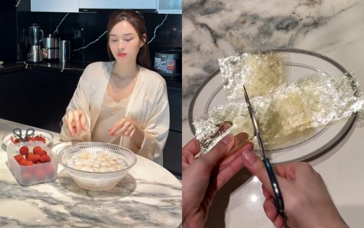 Tiếp theo, cho sữa tươi, whipping cream và đường vào nồi, khuấy đều và đun nhỏ lửa đến khoảng 80°C (không để sôi).