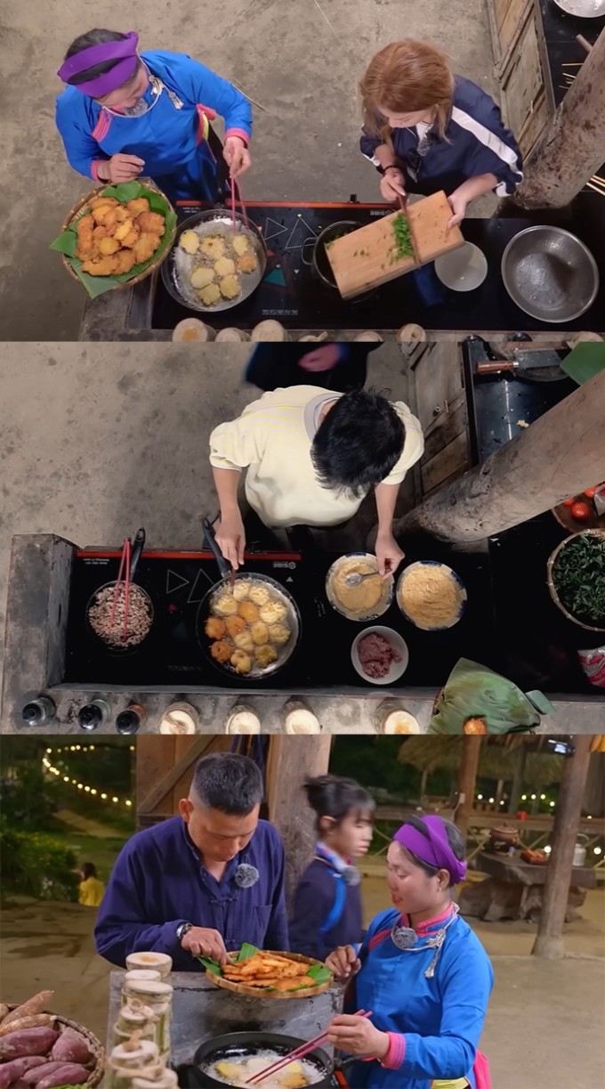 Món chả sắn nổi bật trong chương trình 'Gia đình Haha'. Ảnh: Yeah1