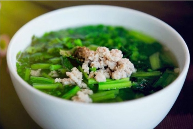 Canh cải bẹ xanh thịt heo