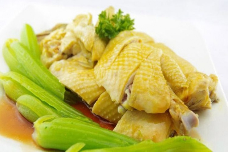 Gà hấp cải bẹ xanh