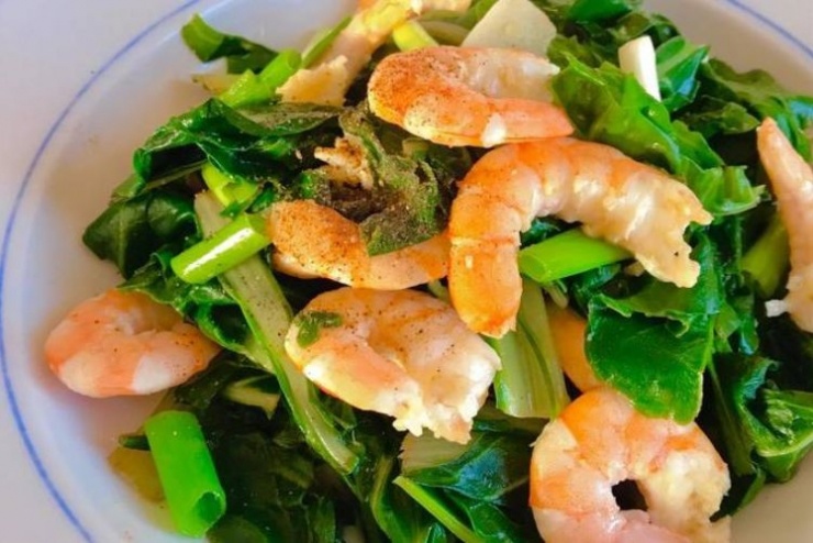 Cải bẹ xanh xào hải sản